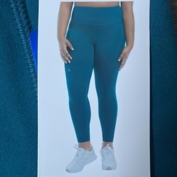 NWT Danskin leggings turquoise fitted support size Large - Picture 1 of 9